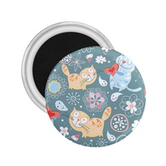 Cute Cat Background Pattern 2 25  Magnets by Ket1n9