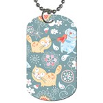 Cute Cat Background Pattern Dog Tag (Two Sides) Back