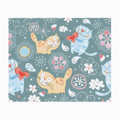 Cute Cat Background Pattern Small Glasses Cloth by Ket1n9