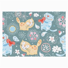 Cute Cat Background Pattern Large Glasses Cloth by Ket1n9