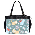 Cute Cat Background Pattern Oversize Office Handbag (2 Sides) Front