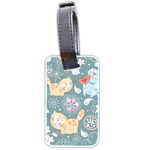 Cute Cat Background Pattern Luggage Tag (two sides) Back