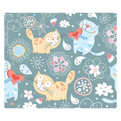 Cute Cat Background Pattern Two Sides Premium Plush Fleece Blanket (small) by Ket1n9