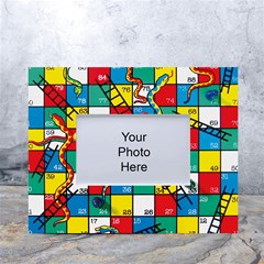 Snakes And Ladders White Tabletop Photo Frame 4 x6  by Ket1n9