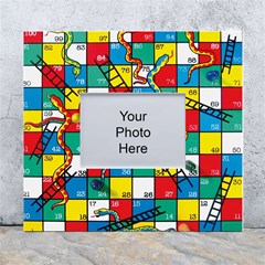 Snakes And Ladders White Wall Photo Frame 5  X 7  by Ket1n9