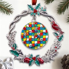 Snakes And Ladders Metal X mas Wreath Holly Leaf Ornament by Ket1n9