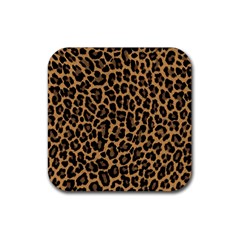 Tiger Skin Art Pattern Rubber Coaster (square) by Ket1n9