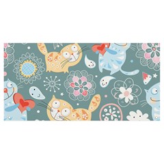 Cute Cat Background Pattern Banner And Sign 8  X 4  by Ket1n9