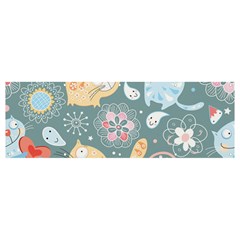 Cute Cat Background Pattern Banner And Sign 12  X 4  by Ket1n9