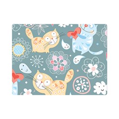 Cute Cat Background Pattern Premium Plush Fleece Blanket (mini) by Ket1n9