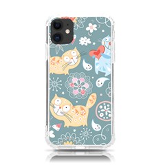 Cute Cat Background Pattern Iphone 11 Tpu Uv Print Case by Ket1n9