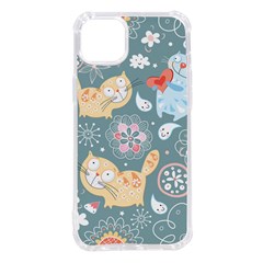 Cute Cat Background Pattern Iphone 14 Plus Tpu Uv Print Case by Ket1n9