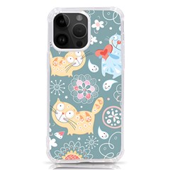 Cute Cat Background Pattern Iphone 14 Pro Max Tpu Uv Print Case by Ket1n9