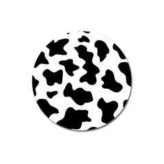 Animal-print-black-and-white-black Magnet 3  (round) by Ket1n9