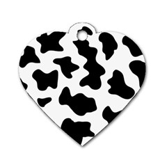 Animal-print-black-and-white-black Dog Tag Heart (two Sides) by Ket1n9