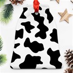 Animal-print-black-and-white-black Bell Ornament (Two Sides) Front