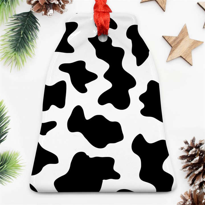 Animal-print-black-and-white-black Bell Ornament (Two Sides)