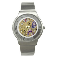 Traditional Art Batik Pattern Stainless Steel Watch by Ket1n9