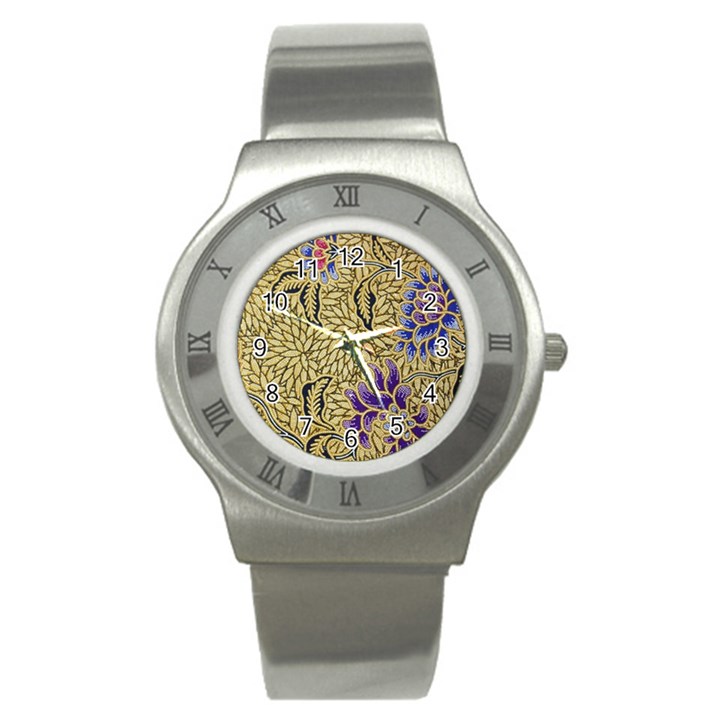 Traditional Art Batik Pattern Stainless Steel Watch