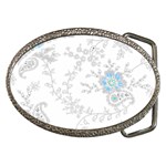 Traditional Art Batik Flower Pattern Belt Buckles Front