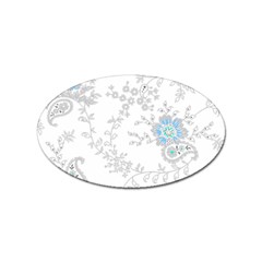 Traditional Art Batik Flower Pattern Sticker Oval (100 Pack) by Ket1n9