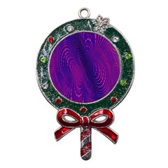 Abstract-fantastic-fractal-gradient Metal X mas Lollipop With Crystal Ornament