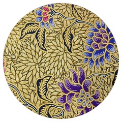 Traditional Art Batik Pattern Round Trivet by Ket1n9