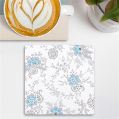 Traditional Art Batik Flower Pattern Uv Print Square Tile Coaster  by Ket1n9