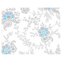 Traditional Art Batik Flower Pattern Premium Plush Fleece Blanket (medium) by Ket1n9