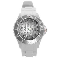 Science Formulas Round Plastic Sport Watch (l) by Ket1n9