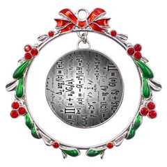 Science Formulas Metal X mas Wreath Ribbon Ornament