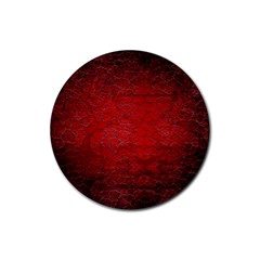 Red-grunge-texture-black-gradient Rubber Coaster (round) by Ket1n9