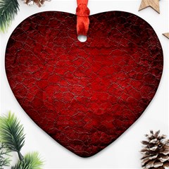 Red-grunge-texture-black-gradient Heart Ornament (two Sides) by Ket1n9