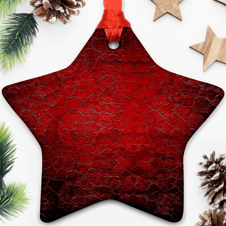 Red-grunge-texture-black-gradient Star Ornament (Two Sides)