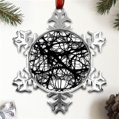 Neurons-brain-cells-brain-structure Metal Small Snowflake Ornament by Ket1n9