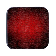 Red-grunge-texture-black-gradient Square Metal Box (black) by Ket1n9