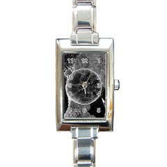 Space-universe-earth-rocket Rectangle Italian Charm Watch by Ket1n9