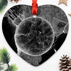 Space-universe-earth-rocket Ornament (heart) by Ket1n9