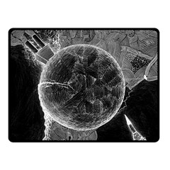 Space-universe-earth-rocket Two Sides Fleece Blanket (small) by Ket1n9