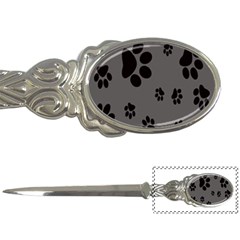 Dog-foodprint Paw Prints Seamless Background And Pattern Letter Opener by Ket1n9