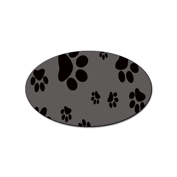 Dog-foodprint Paw Prints Seamless Background And Pattern Sticker Oval (10 pack)