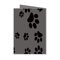 Dog-foodprint Paw Prints Seamless Background And Pattern Mini Greeting Cards (pkg Of 8) by Ket1n9