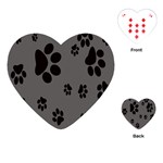 Dog-foodprint Paw Prints Seamless Background And Pattern Playing Cards Single Design (Heart) Front