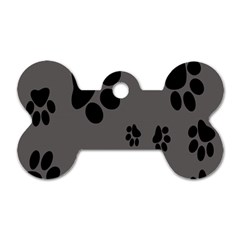 Dog-foodprint Paw Prints Seamless Background And Pattern Dog Tag Bone (two Sides) by Ket1n9