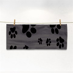 Dog-foodprint Paw Prints Seamless Background And Pattern Hand Towel by Ket1n9