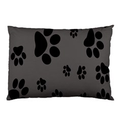 Dog-foodprint Paw Prints Seamless Background And Pattern Pillow Case by Ket1n9