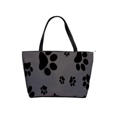 Dog-foodprint Paw Prints Seamless Background And Pattern Classic Shoulder Handbag by Ket1n9