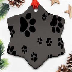 Dog-foodprint Paw Prints Seamless Background And Pattern Ornament (snowflake) by Ket1n9