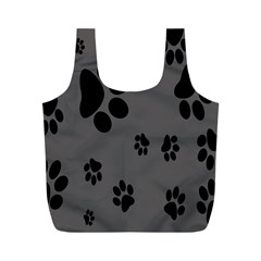 Dog-foodprint Paw Prints Seamless Background And Pattern Full Print Recycle Bag (m) by Ket1n9