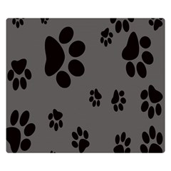 Dog-foodprint Paw Prints Seamless Background And Pattern Two Sides Premium Plush Fleece Blanket (small) by Ket1n9